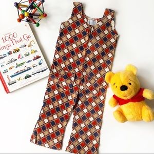Vintage Kids Overalls - 70s Plaid Corduroy Jumper, Kids Outfit, Boys Outfit